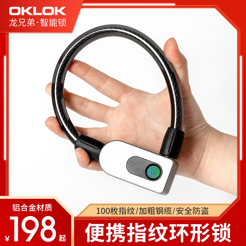 Fingerprint Mountaineering Bike Lock Anti-theft Chain Intelligent Lock Electric Battery Bike Electronic Password Ring Key Lock Armor