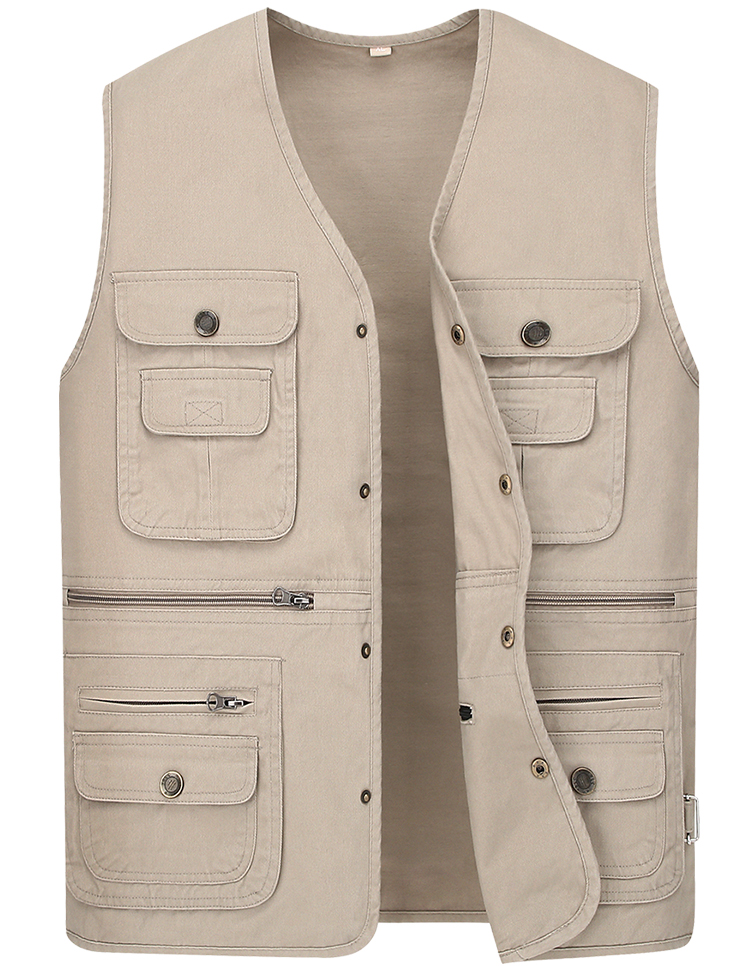 Mùa thu ngoài trời giải trí nhiều túi vest mới cotton du lịch quần áo nhiếp ảnh câu cá vest nam vest vest áo ba lỗ nam tập gym