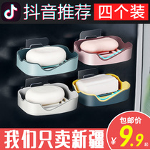 Xinjiang Ge Department Store Soap Box Wall-mounted non-perforated soap box Double home toilet rack soap box