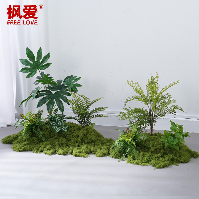 Simulated Green Plants for Landscaping, High-End Artificial Plant Landscape Decoration, Moss Grass, Artificial Flowers, Soft Furnishings, Light Luxury Decorations