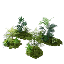 Simulated green plant landscaping indoor high-end fake plant landscape decoration moss grass bionic flowers soft decoration light luxury furnishings