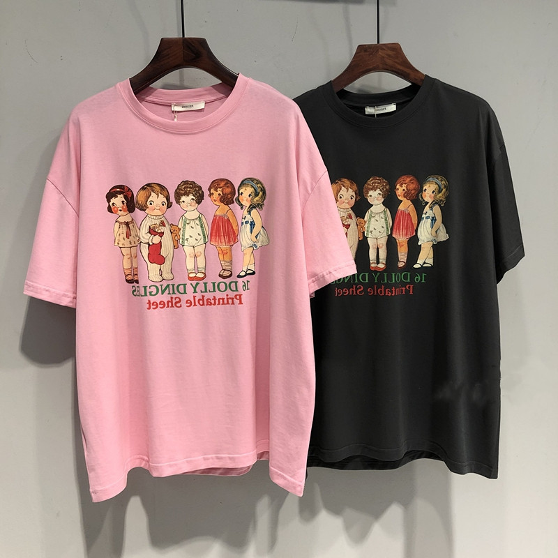Five little golden flowers~little girl cotton short-sleeved t-shirt medium and big girl children's clothing top bottoming pullover T-shirt summer