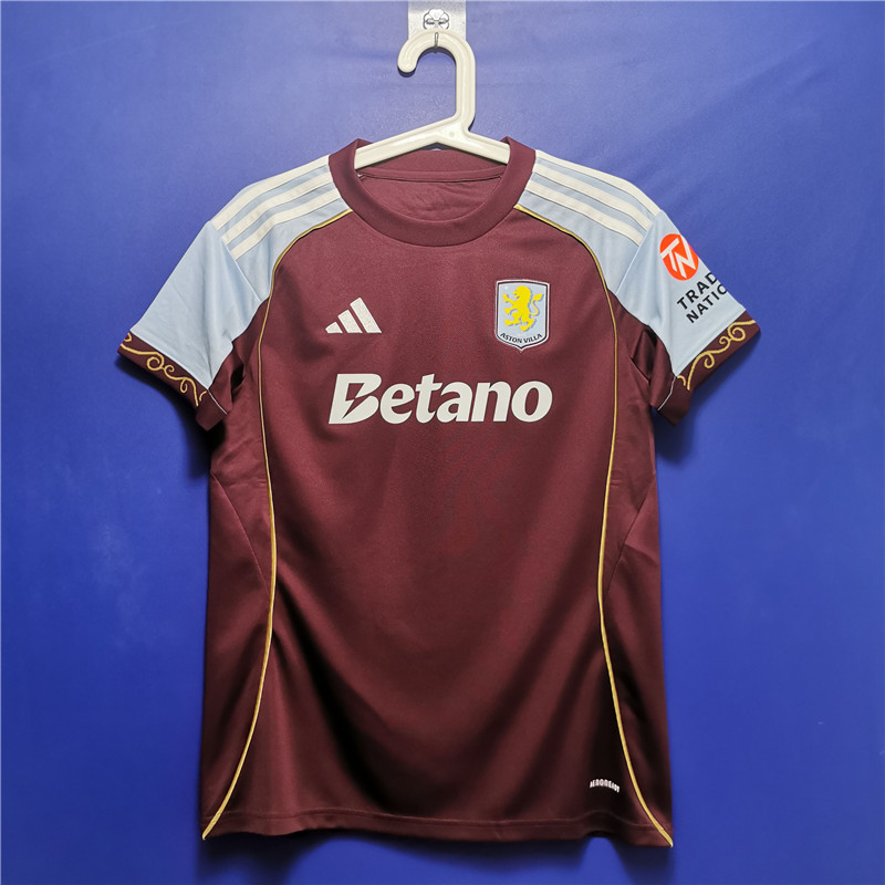 Aston Villa 25/26 Home Short-Sleeved Football Jersey Fan Version Women's Jn8060 European Version European Size