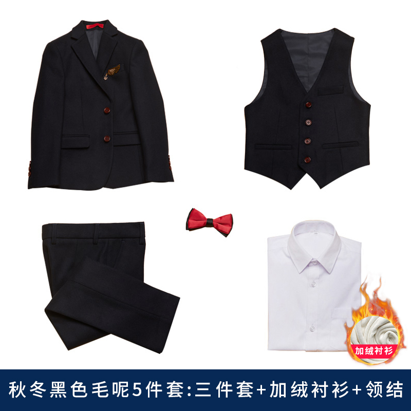 Trẻ em ăn mặc cậu bé hoa tuxedo phù hợp với mùa thu / mùa đông trẻ em ăn mặc cậu bé ảo thuật phù hợp với quần áo biểu diễn piano.