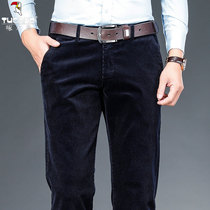 Woodpecker Corduroy casual pants men 2021 Winter new trend handsome pants middle-aged men straight pants