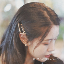 Lace Skirt Hem French style retro ear-edge pearl card-card side clip handmade girl net red white temperamental superfairy