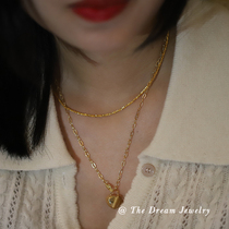  First Love 50 Times > Golden Love Necklace New Woman Lock Bone Chain Refined light extravagant and small crowd design sensation 100 hitch