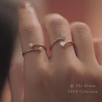 Nordic Mythology > Small Crowding Retro 925 Gilded Female Index Finger Opening Adjustable Mother Bay Pearl Ring Method