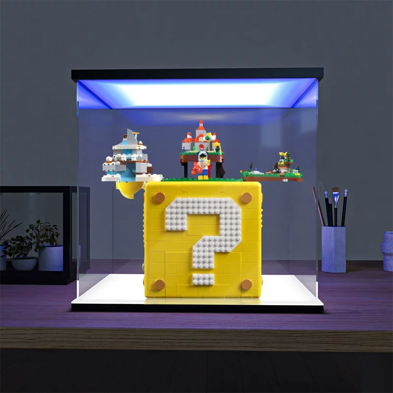 Lego, Mario, acrylic stand, constructor, minifigure, dust cover