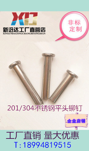 M2M2 M2M2 5M3 manufacturer promotion 304 stainless steel flat head solid rivet countersunk head pin pin shaft GB109