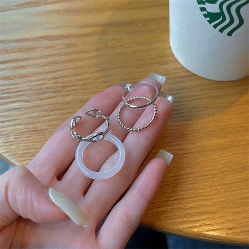 Tide, серебряный комплект, модное кольцо, простой и элегантный дизайн, на указательный палец, популярно в интернете