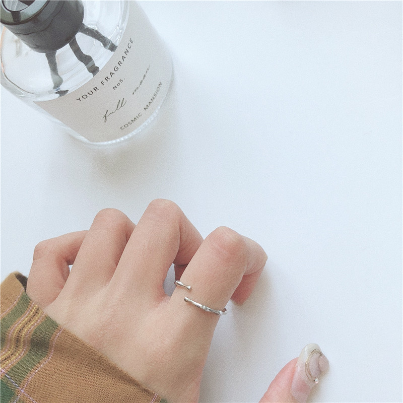 Thiết kế ban đầu Tre mở vòng điều chỉnh nữ in cổng gió sinh viên khớp thủy triều hoặc vòng 1156 nhẫn vàng nam
