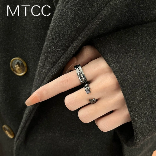 Черное кольцо, на указательный палец, коллекция 2023, японские и корейские, изысканный стиль