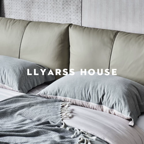 Llyarss lias/кожаная кровать/итальянский минималистский/2 метра*2 м.