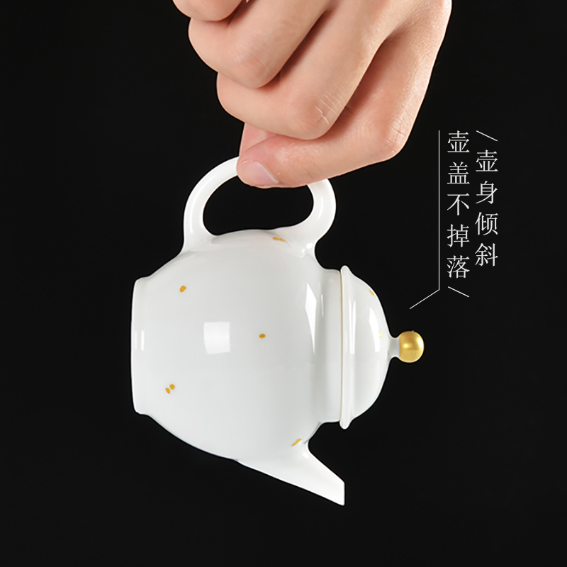 JingLan jingdezhen ceramic teapot kung fu tea set home tea teapot little teapot tea pot set