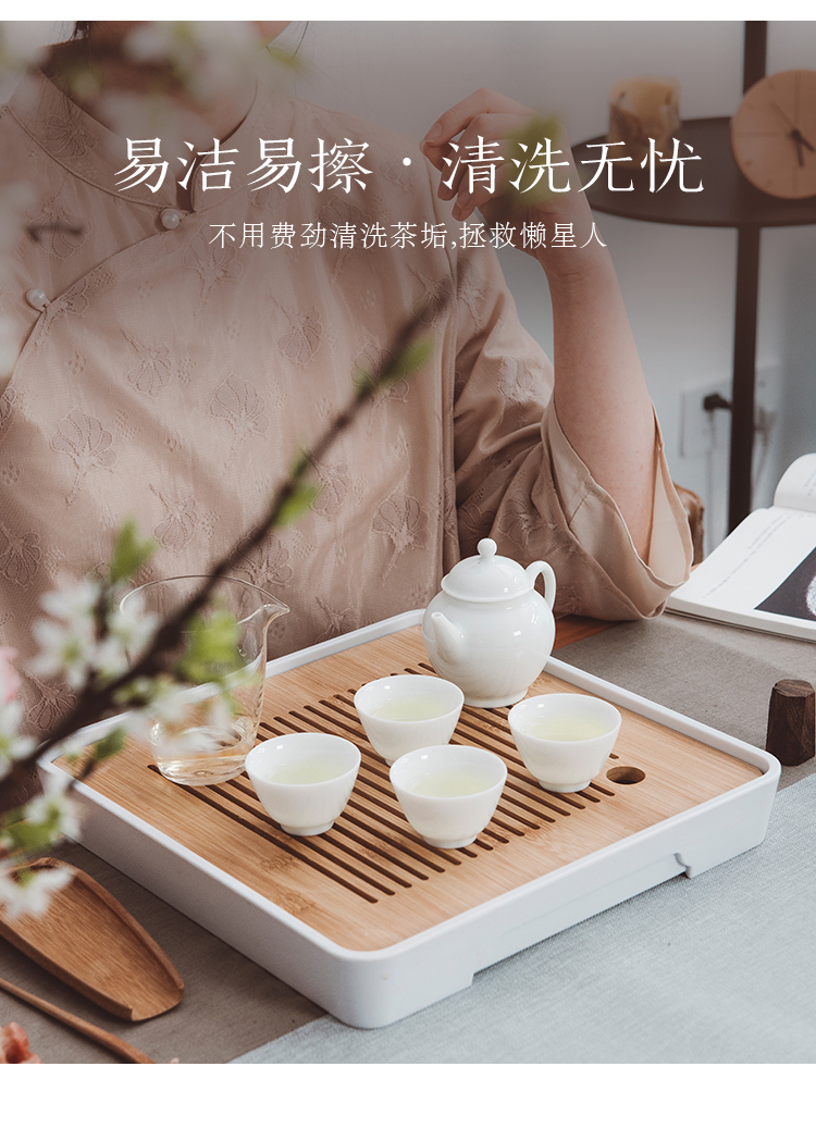 I and contracted jingdezhen ceramic tea set suit household Japanese dry wet amphibious tea tray teapot set of tea cups