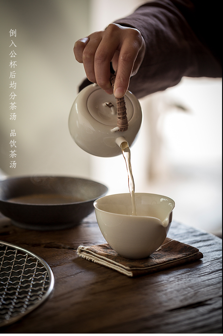 JingLan Japanese checking ceramic teapot kettle to heat the cane girder pot of kung fu tea set home outfit