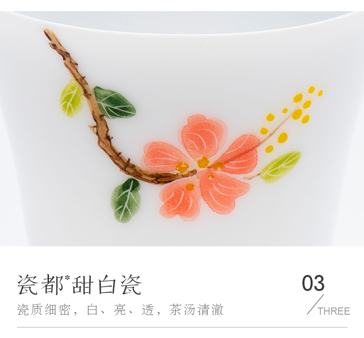 JingLan kung fu tea cups white suit household hand - made the master sample tea cup cup single jingdezhen porcelain cup