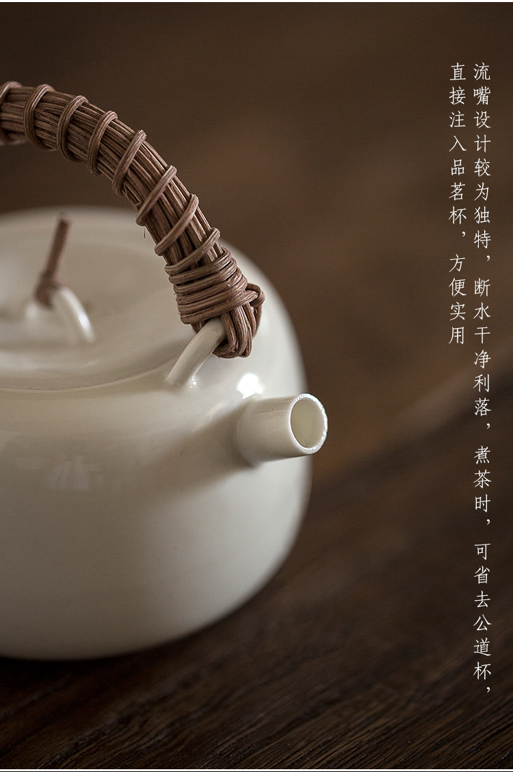 JingLan Japanese checking ceramic teapot kettle to heat the cane girder pot of kung fu tea set home outfit