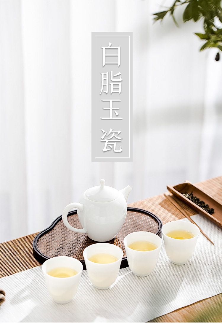 JingLan manual white porcelain of jingdezhen ceramic kung fu tea set the teapot teacup white porcelain bowl with tea, single pot of gift