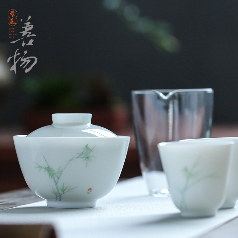 Good things do manual on glaze coloured drawing or pattern set of tureen jingdezhen kung fu tea tea gifts gift boxes