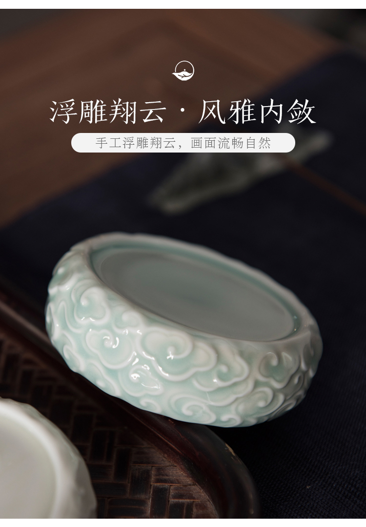 Good content of jingdezhen ceramic tea set furnishing articles xiangyun shadow home left up green tea sets tea accessories cover