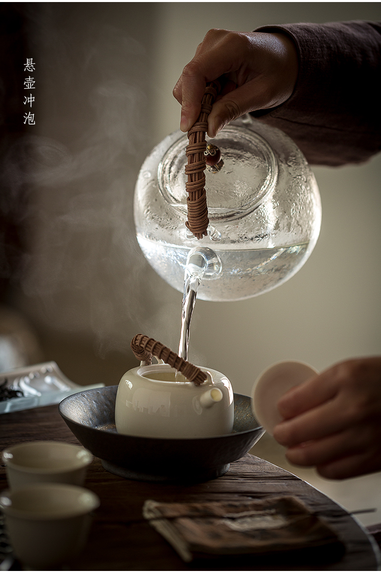 JingLan Japanese checking ceramic teapot kettle to heat the cane girder pot of kung fu tea set home outfit