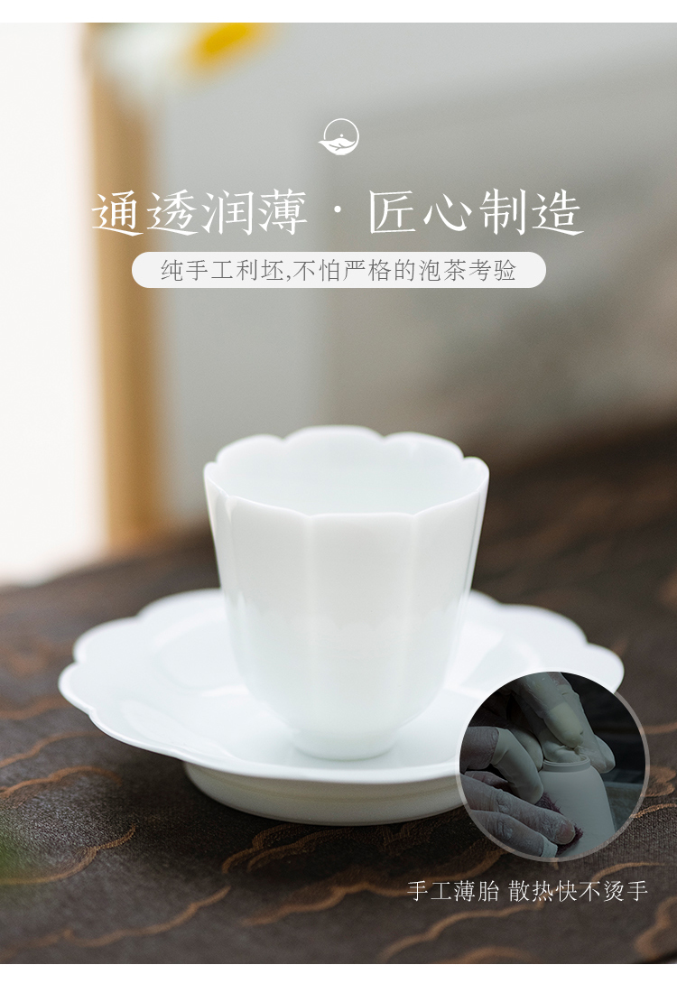 Good thing JingLan sample tea cup ceramic sample tea cup master cup melon leng cup single CPU household cup suit of jingdezhen