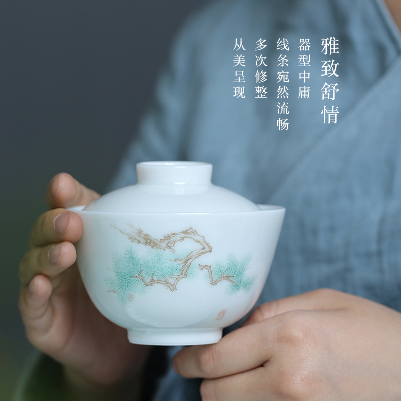 Good thing, kung fu tea set on the glaze color set of household tureen gift boxes of jingdezhen glaze CAI li box of up to six times