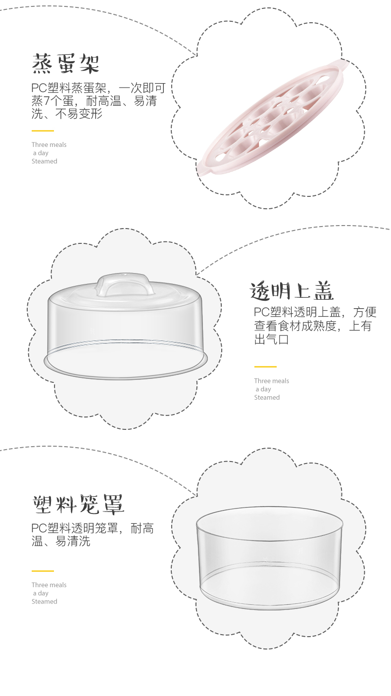 mua nồi lẩu mini lock&lock Rongshida RD-Q291 nồi cơm điện tại nhà đa chức năng tự động tắt đôi hấp trứng mini ăn sáng - Nồi trứng nồi hấp elmich