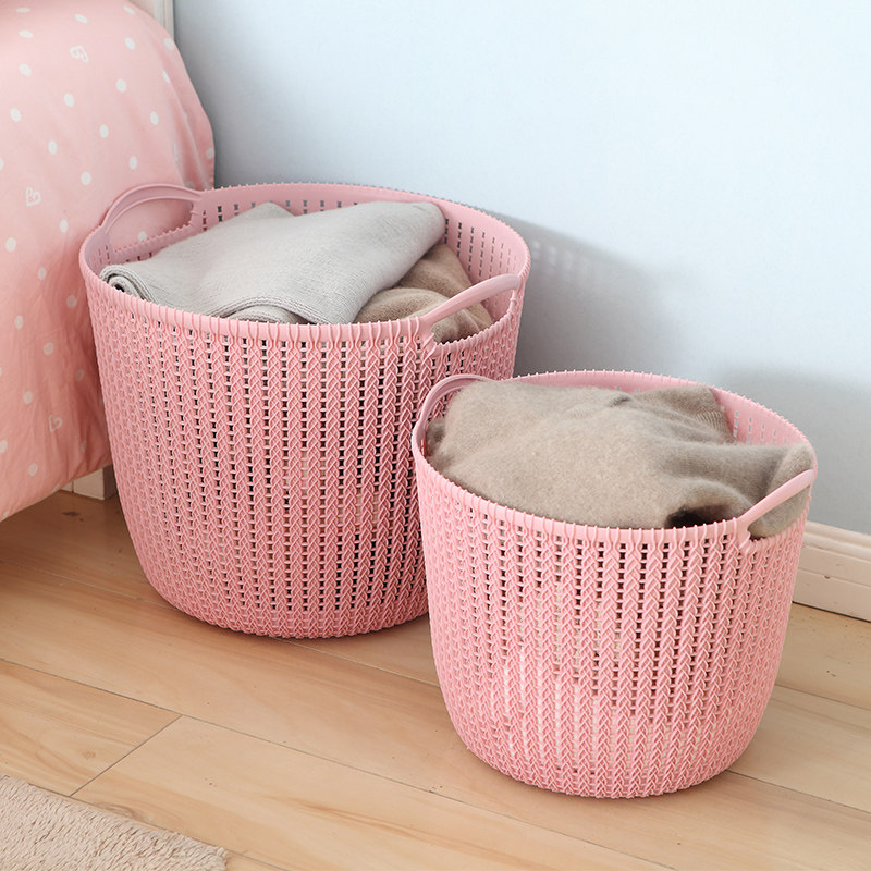 Imitated rattan plastic laundry basket clothes storage basket bathroom storage basket toy fruit basket storage basket