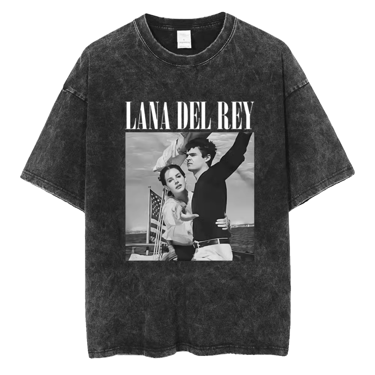 In the 1990s, singer Lana Del REY Washing T -shirt Harajuku Men's retro old short -sleeved large size pure cotton tide