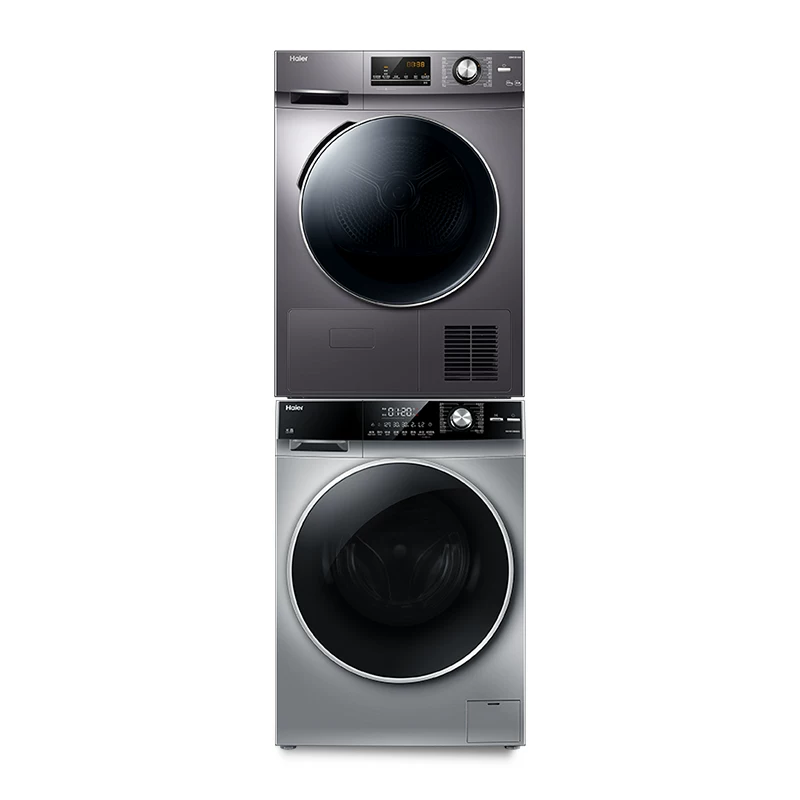 [海尔热泵洗烘套装10kg洗衣机烘干机组合 EG10012B969S+GBN100-636]