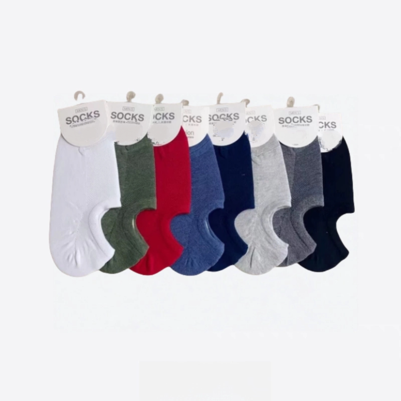 Men's Pure Cotton No-Show Socks, Odor-Resistant, Sweat-Absorbent, Breathable, Sports and Casual Boat Socks, Invisible Socks, Short Socks, Men's Boat Socks