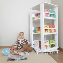 Korea ins rotating bookshelf simple childrens floor picture book bookshelf baby landing shelf creative bookcase