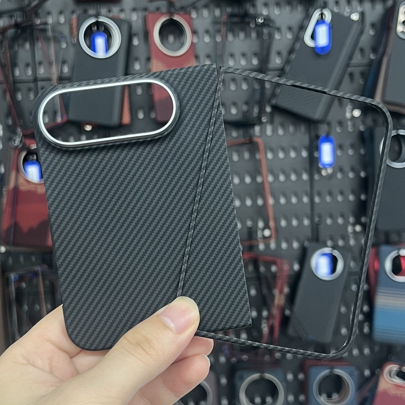 Suitable for the New Apple Duo Phone Case, Kevlar Aramid Fiber Woven Lightweight iPhone Duo Foldable Screen Full-Cover Protective Case, Anti-Drop and Wear-Resistant 600D High-End Simple Hard Frame Shell