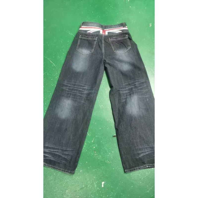 Baggy Jeans Streetwear European and American Patchwork High-Waisted Jeans Unisex Y2K High Street Loose Fit Baggy Jeans Streetwear European and American Patchwork High-Waisted Jeans Unisex Y2K High Street Loose Fit