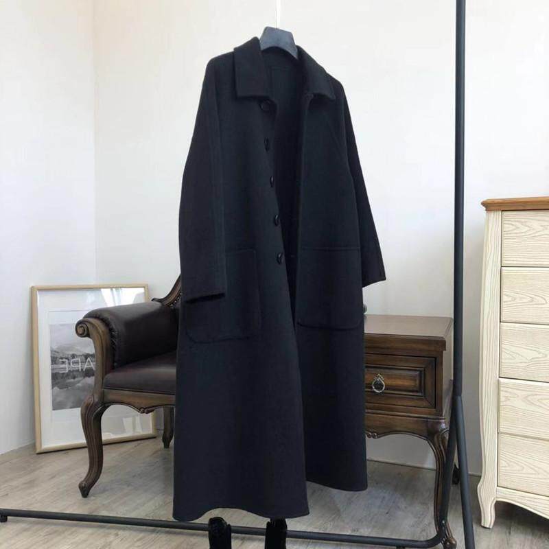 Double face cashmere big coat woman 2021 autumn winter new Korean version small sub medium long version high-end temperament wool coat
