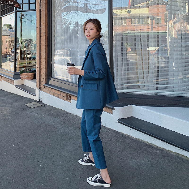 Suite suit women 2023 Spring and Autumn new Han - Sense Advanced Large Career Leisure England Wind Suit two pieces