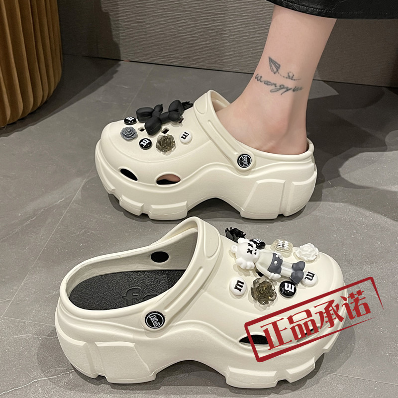 Japanese Pink Opium Poppy New Fashion Platform Clogs Women's Thick-Soled Non-Slip Trendy Cute Sandals
