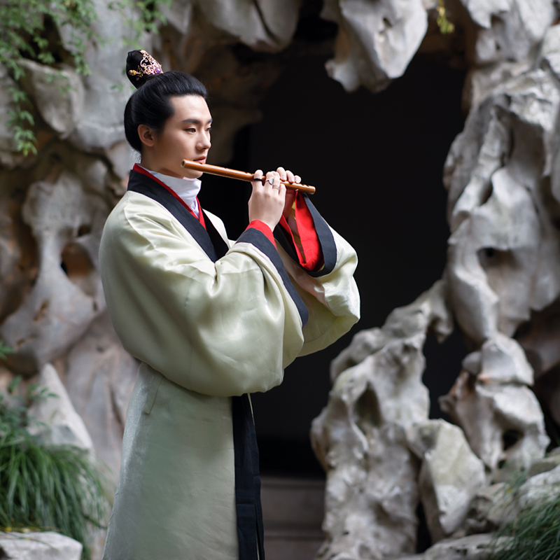 Huai Gu Han clothes men's spring and summer horses Wang piled up for the Qin and Han Chinese Huai Nan Eight-son Restoration Qu collar