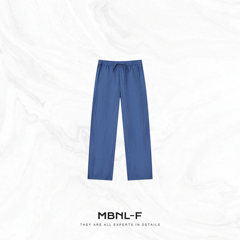 Mbnl-F Qin Lei Women's Clothing "Striped Hemp Pants" 100% Hemp Custom Woven Wide-Leg Casual Pants Xm-Xkz1231 Mbnl-F Qin Lei Women's Clothing "Striped Hemp Pants" 100% Hemp Custom Woven Wide-Leg Casual Pants Xm-Xkz1231
