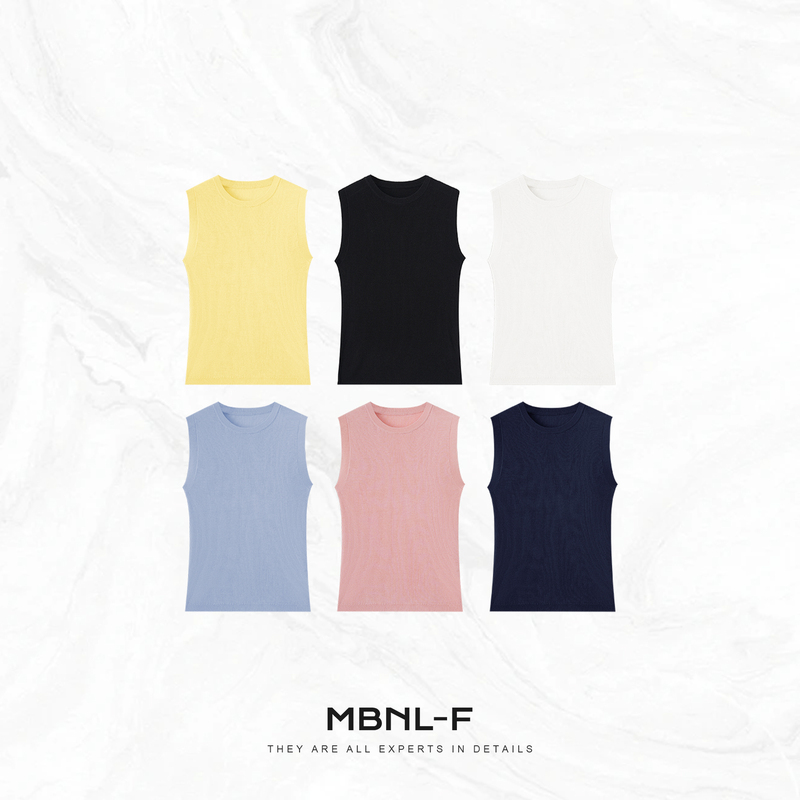 Mbnl-F Qin Lei Women's Clothing "Forest Vest" Silk and Wool Custom-Woven Slim-Fit Sleeveless Vest Xm-339Sy
