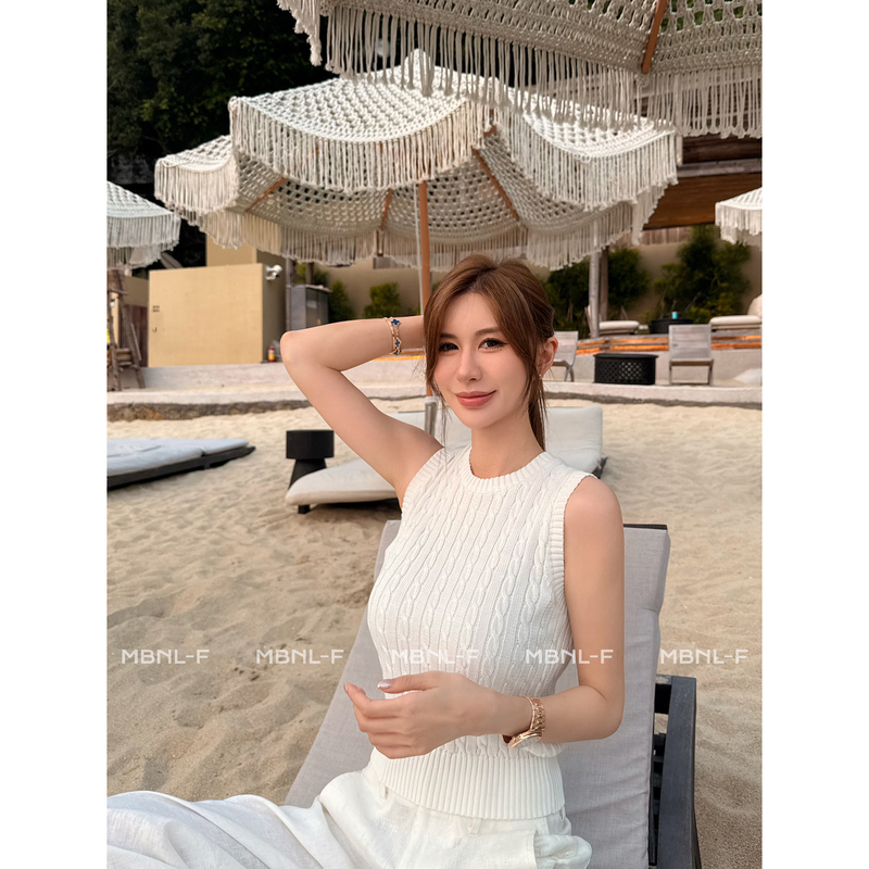 Mbnl-F Qin Lei Women's Clothing "Lauren Vest" Ultra-Fine 60-Count 100% Combed Cotton Vest Xm-Xmy8148