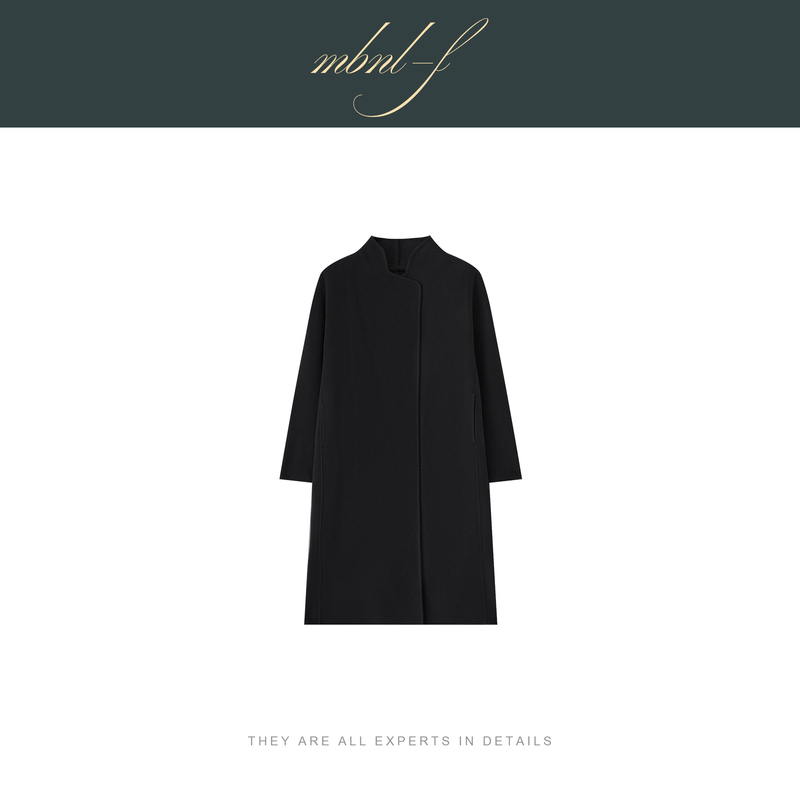 Mbnl-F Qin Lei Women's Clothing "Quiet Luxury Minimalism" Small Stand Collar Long High-Quality Wool Coat Xy-Wy7041 Mbnl-F Qin Lei Women's Clothing "Quiet Luxury Minimalism" Small Stand Collar Long High-Quality Wool Coat Xy-Wy7041
