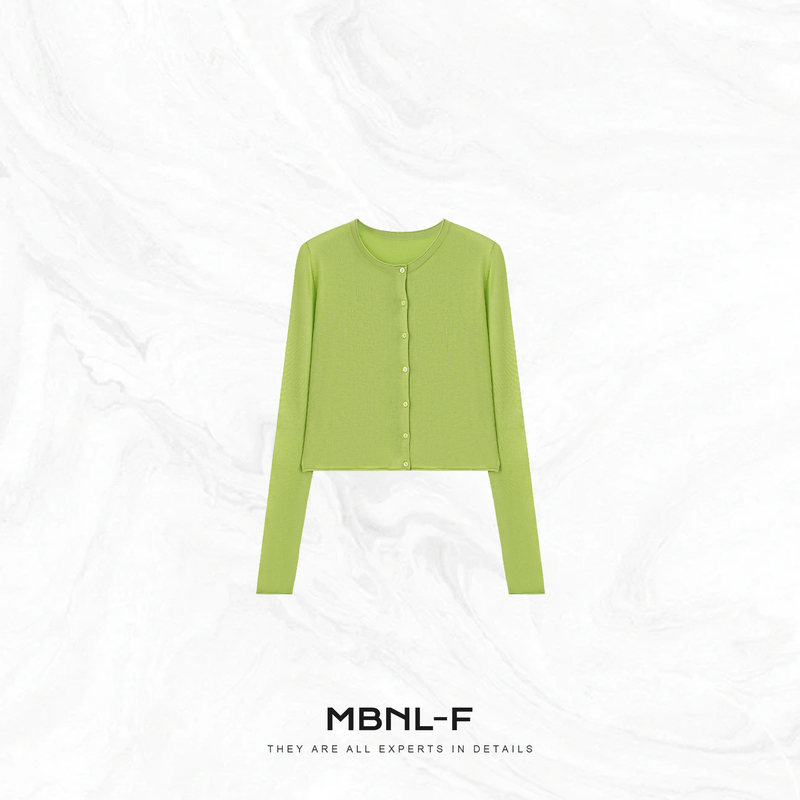 Clearance Sale Qin Lei Women's Clothing "Matcha Soft Shirt" Silk Custom-Woven Soft Long-Sleeve Cardigan Xm-Xmy8166