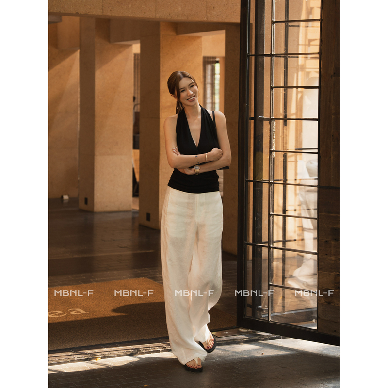 Mbnl-F Qin Lei Women's Clothing "Silk Vest" Silk Custom-Woven Simple Halter Neck Vest Xm-Xbx6260
