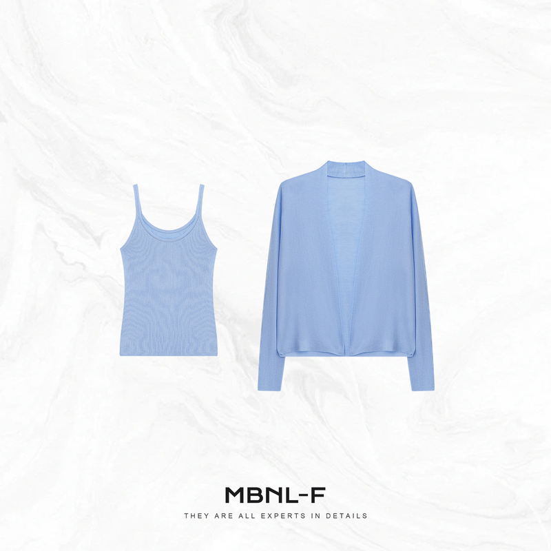 Mbnl-F Qin Lei Women's Clothing "Cooling Shirt" Acetate Wool Custom-Spun Cardigan Set Xm-Xtz7410 Mbnl-F Qin Lei Women's Clothing "Cooling Shirt" Acetate Wool Custom-Spun Cardigan Set Xm-Xtz7410