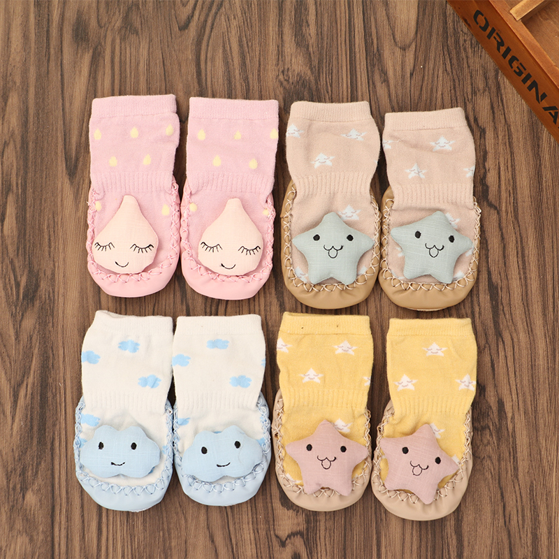 Fall New Men And Women Baby Socks Cartoon Baby Shoes Socks Non-slip Socks Leather Bottom Child Floor Socks