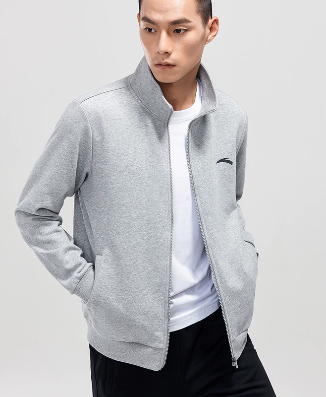 Anta jacket nam 2019 mùa thu mới trang web chính thức cổ áo xác thực áo len đan áo thể thao chạy - Áo khoác thể thao / áo khoác